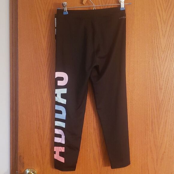 NWT Adidas Black Jogging Running Pants with Rainbow Lettering Sz L (14) - Picture 5 of 10